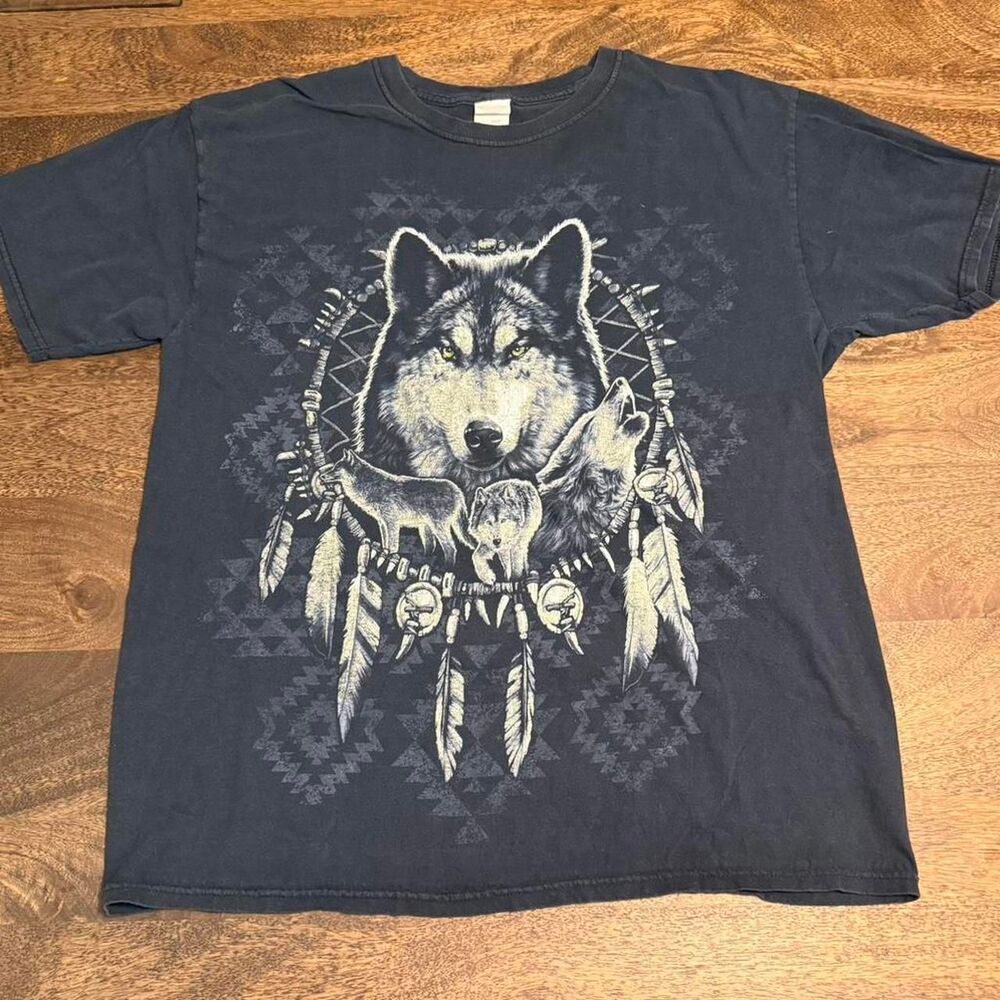 Fruit-of-the-loom Men's Black and Navy T-shirt